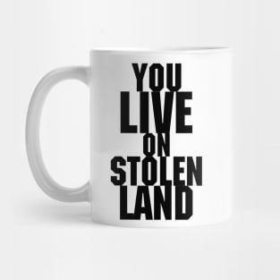 You live on stolen land Mug